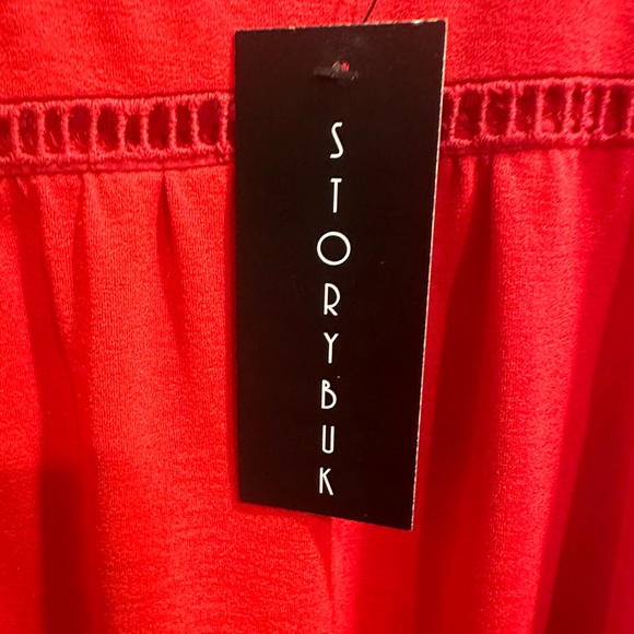 Storybuk Top NWT Red 1XL 3/4 sleeve beautiful detail - Picture 2 of 8